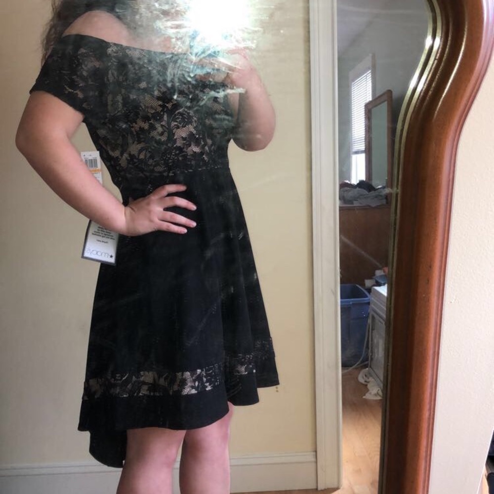 black off the shoulder dress